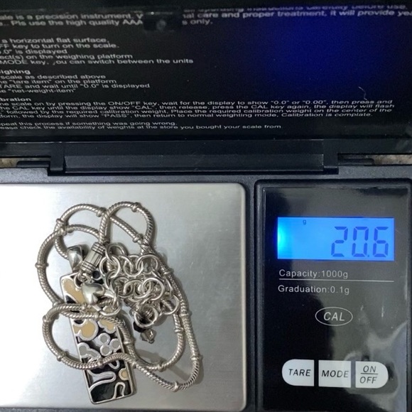 Retired BRIGHTON “Spring Hill” Black/Cream Enameled Flowers Pendant Necklace - Picture 13 of 15